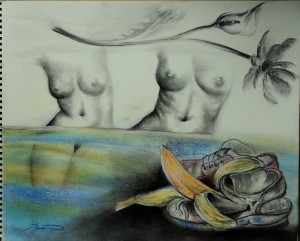 The shoe ship found sirens..35x43cm.